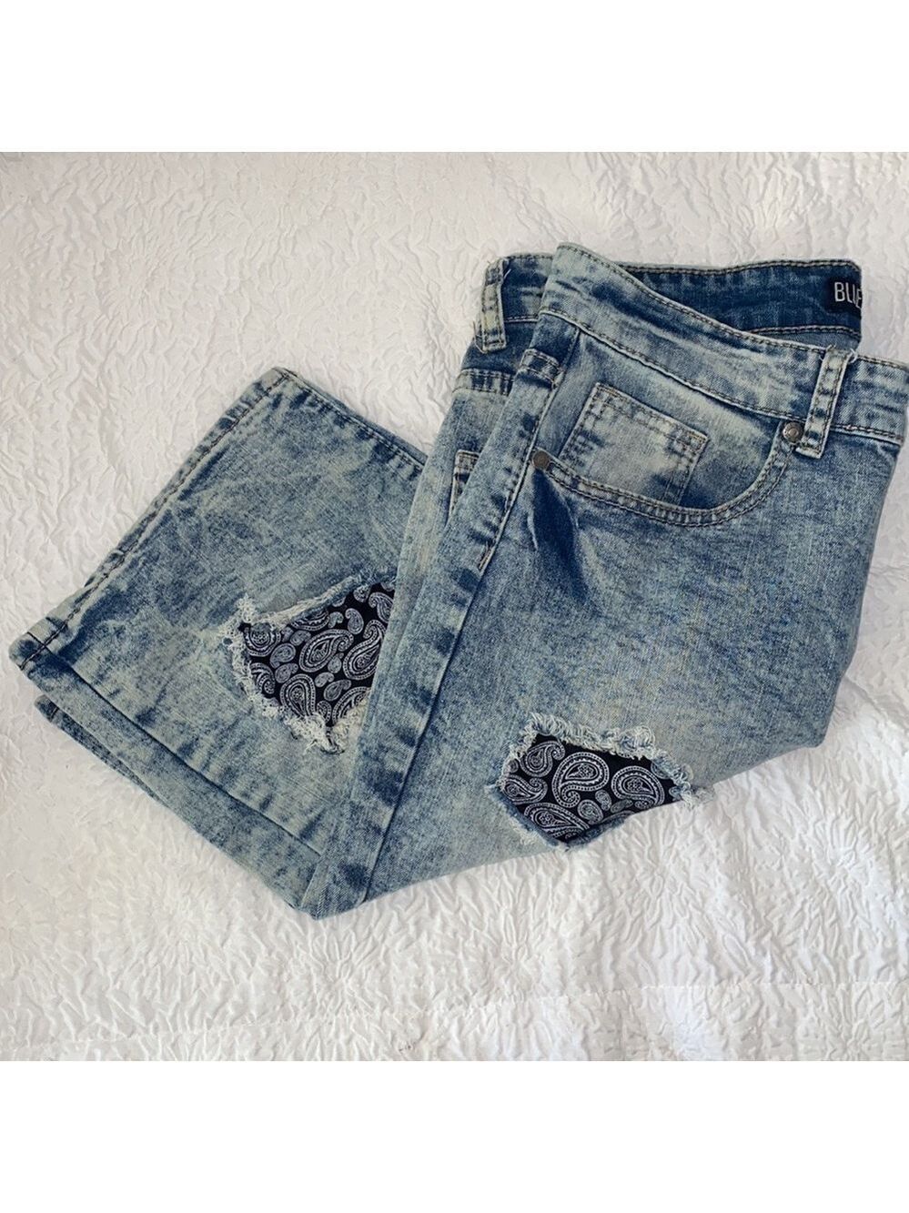 Blue Cult Men's Distressed Stretch Denim Jean Shorts